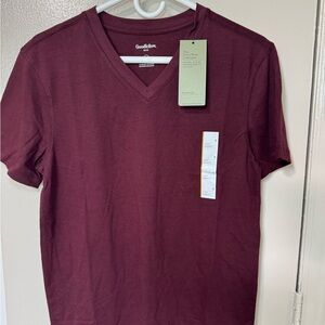 Goodfellow & Co Men's V-Neck Tee in Maroon